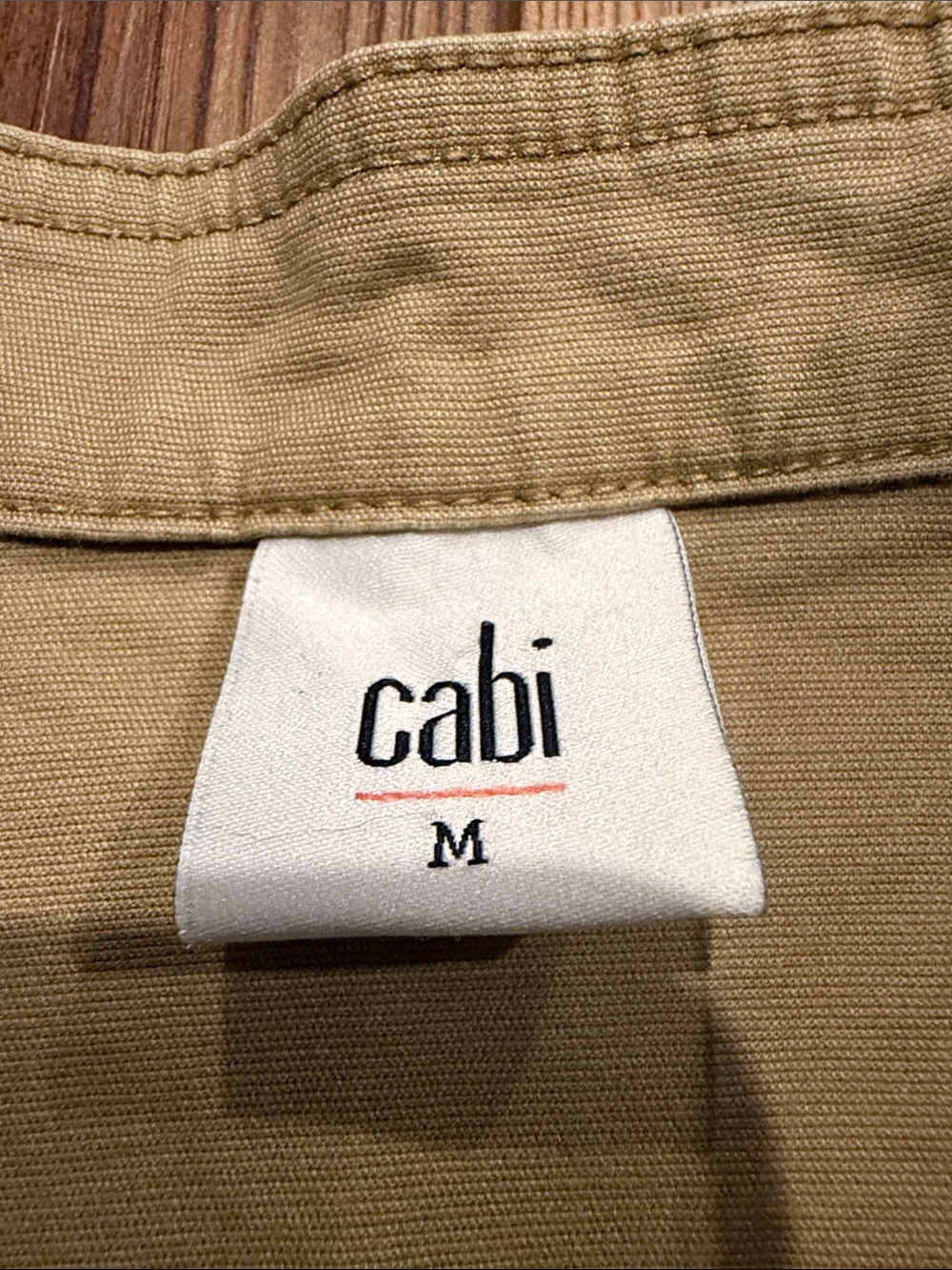 CAbi Camp Jacket #5477 Khaki Tan Utility Peplum Military Jacket M - Picture 3 of 10